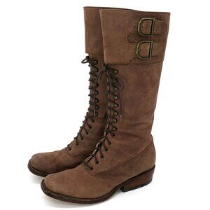 Tony Mora Granny Boho Western Boots Tall Lace-up Buckle EU 36 USA 5.5 Spain $450